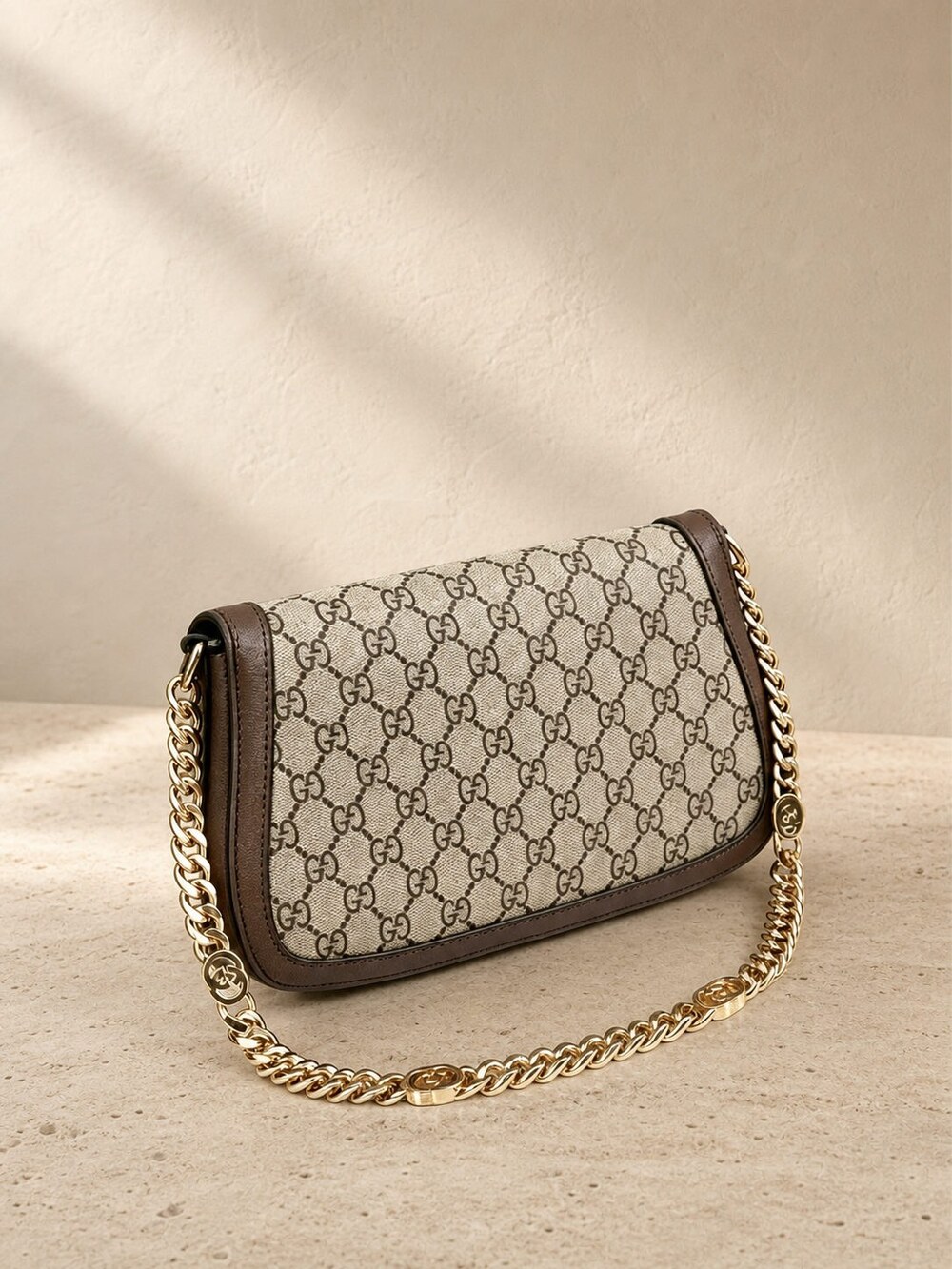 Gucci Medium Blondie Shoulder Purse in Beige Ebony GG Supreme - Picture 7 of 7